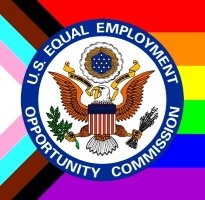 US equal employment opportunity commission seal with LGBTQ flag