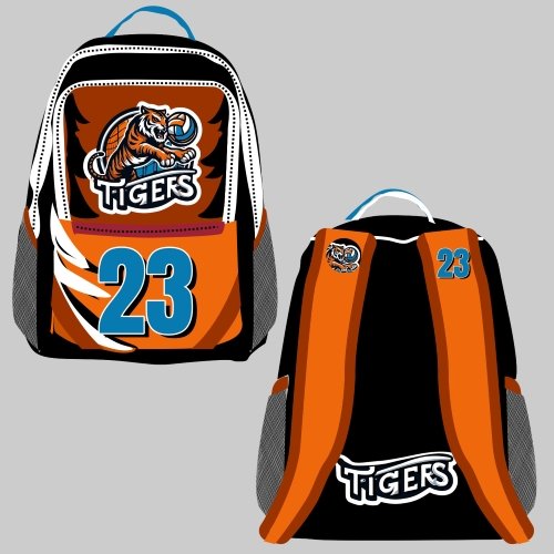 Backpack design for high school volleyball team tigers