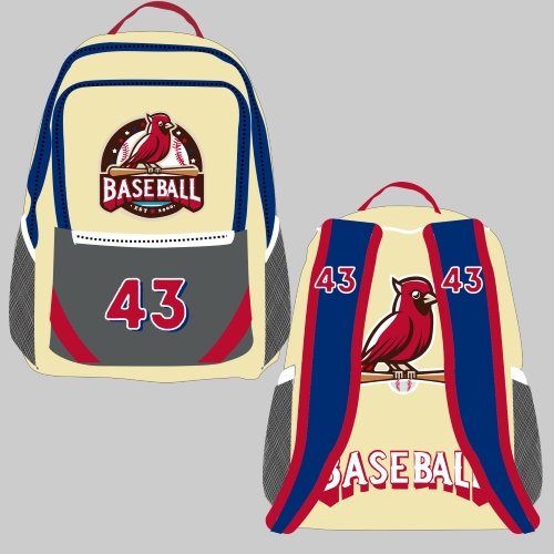 birds baseball custom backpack design